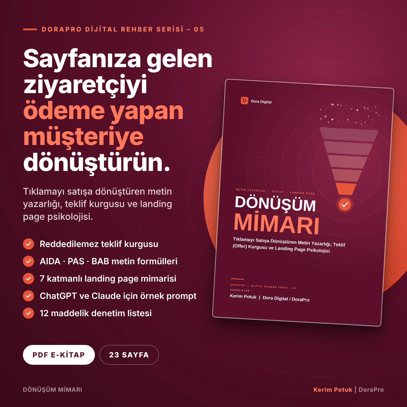 Dönüşüm Mimarı: Metin Yazarlığı, Teklif Kurgusu ve Landing Page Psikolojisi Reberı (PDF)